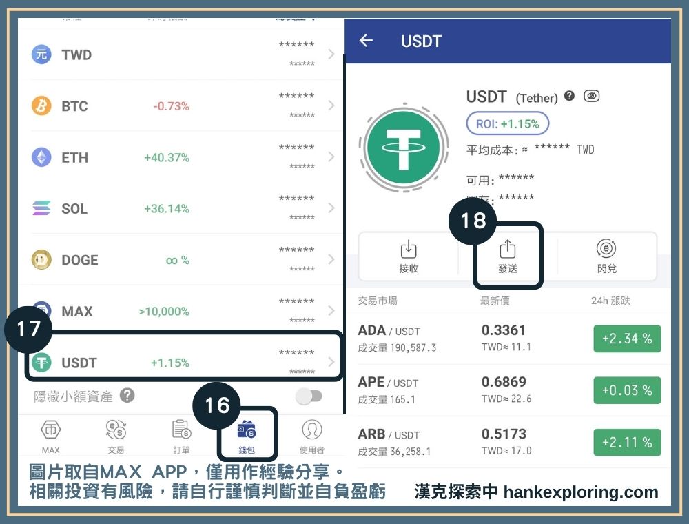 進入 USDT 發送頁面