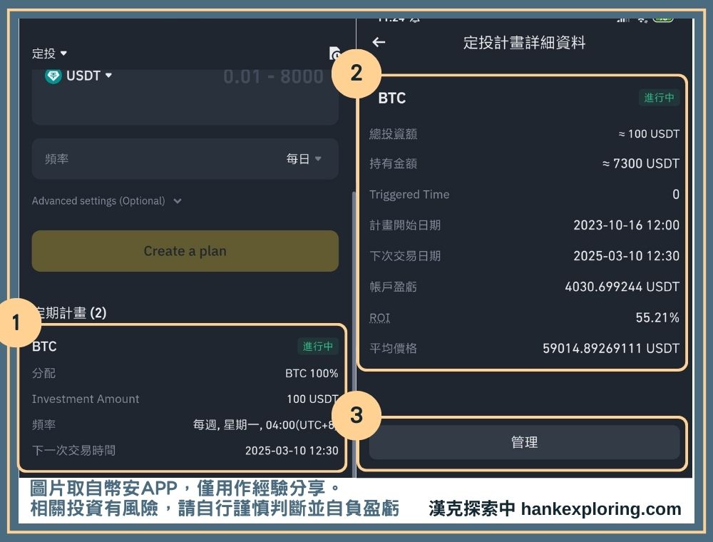 管理幣安定投計畫